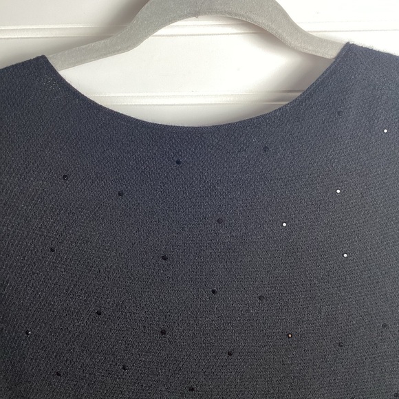 J Jill Black 3/4 Sleeves V-Neck Top Wool& Viscose Blend Size XL - Picture 4 of 10